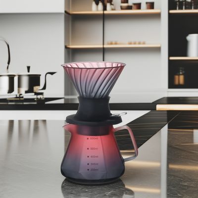 Elegante vetro borosilicato versare set di caffè e tè con filtro in acciaio inossidabile hand drip pot