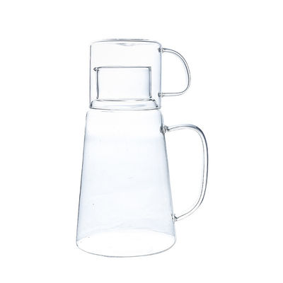 Moderno Disegno Bottine d'acqua calda/fredda Succhi di bevande Carafe Bottine di vetro Set con tazza