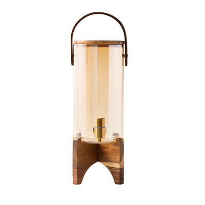 Dispenser di vetro di lusso con rubinetto a supporto in legno Ideale per le feste del tè e del caffè con succo di limone
