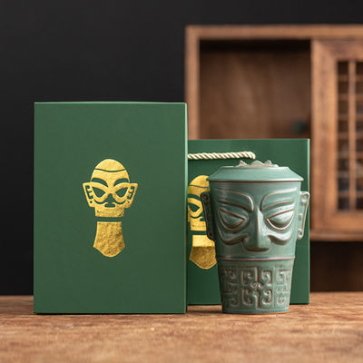 La migliore scelta per gli acquirenti commerciali Sanxingdui End Ceramic Mug con coperchio e design culturale