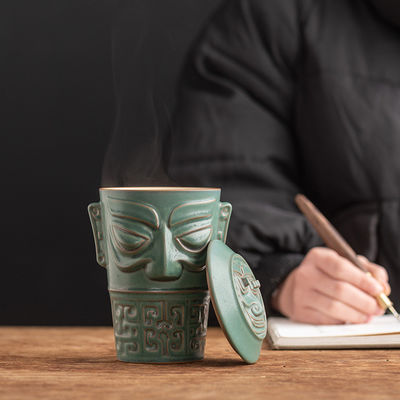 Tazza da caffè di grande capacità per ufficio ricezione regali aziendali Tazza culturale Sanxingdui