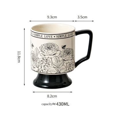 Attraente tazzina per bevande in ceramica retrò con cucchiaio perfetto per ufficio o caffè