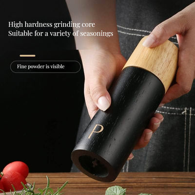 Fabbrica di sale di pepe 7 pollici regolabile di ceramica core manuale shaker set legno di quercia design elegante