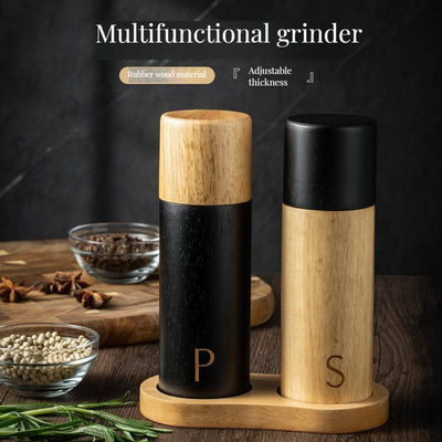 Fabbrica di sale di pepe 7 pollici regolabile di ceramica di core manuale sacchetti di legno di quercia con macina da macinare