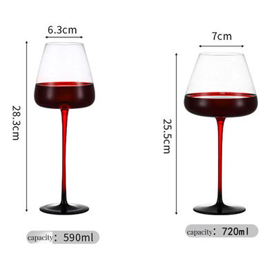 Colorati flauti di fondo concavi a strisce verticali VINO VASO con fusto NO Tipo ceramico