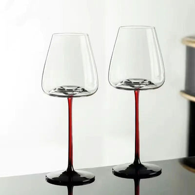 Colorati flauti di fondo concavi a strisce verticali VINO VASO con fusto NO Tipo ceramico