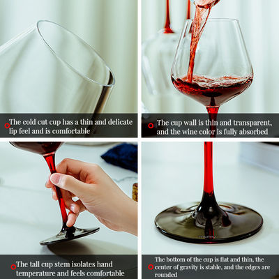 Colorati flauti di fondo concavi a strisce verticali VINO VASO con fusto NO Tipo ceramico