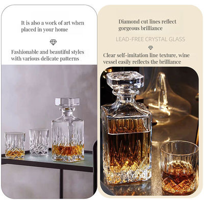 Decanter a cristallo senza piombo e bicchieri di whisky in stile rock classico con logo personalizzato