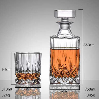 Decanter a cristallo senza piombo e bicchieri di whisky in stile rock classico con logo personalizzato