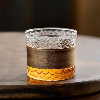 Bottiglia d'acqua a bicchiere di borosilicato a grano verticale di 150 ml con logo personalizzato