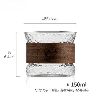Logo personalizzato 150 ml di vetro ad alto borosilicato a doppia parete Tazza da tè e caffè per viaggi moderni