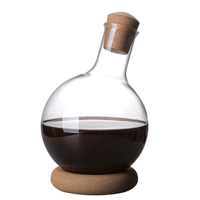 Decanter di vino a cristallo artigianale con distribuzione rapida e anello di sughero