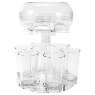 Dispenser e porta bicchieri per appassionati di whisky e cocktail