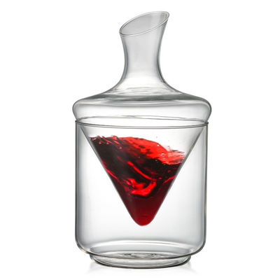 Bottiglia decanter vetro a alto borosilicato trasparente 1000 ml con design elegante e moderno