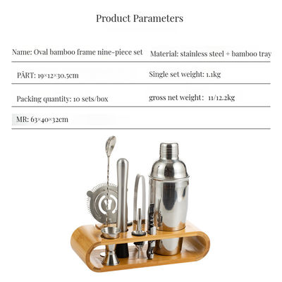 Kit barista in acciaio inossidabile con distributore di vodka e pinze di bambù