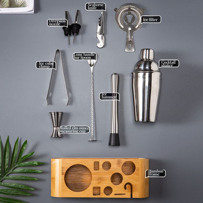 Kit barista in acciaio inossidabile con distributore di vodka e pinze di bambù