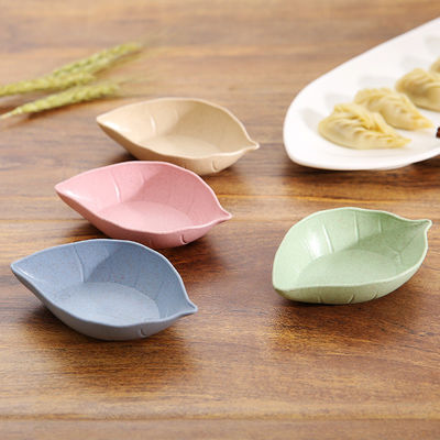 Piatto da cucina creativo a forma di foglia Piatto da stua di grano ecologico Piatto da spuntino per feste