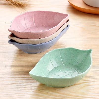 Piatto da cucina creativo a forma di foglia Piatto da stua di grano ecologico Piatto da spuntino per feste