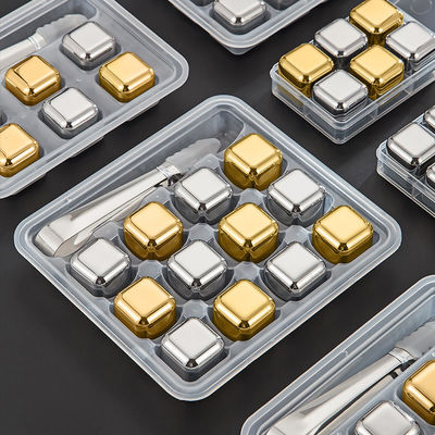 Logo personalizzato Acceptabili cubetti di ghiaccio metallici per frigoriferi e accessori riutilizzabili per bar