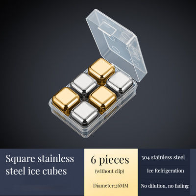 Accessori per barre metalliche Pietre di raffreddamento in acciaio inossidabile per raffreddare il whisky e il vino cola