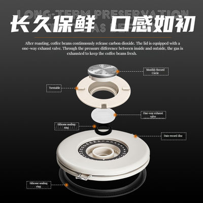 Confezione per la conservazione degli alimenti Modern 304 stainless steel coffee can with breathable preservation