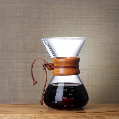 500 ml di vetro trasparente di design classico versare sopra la caffettiera per accessori da cucina