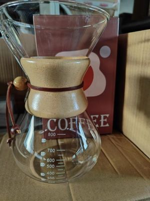 Stocked Serie Classica 1-3 Coppa Legno Collo Versare-Over Maker 6-Cup Filtro Caffè Naturale Vetro Versare Set Tè