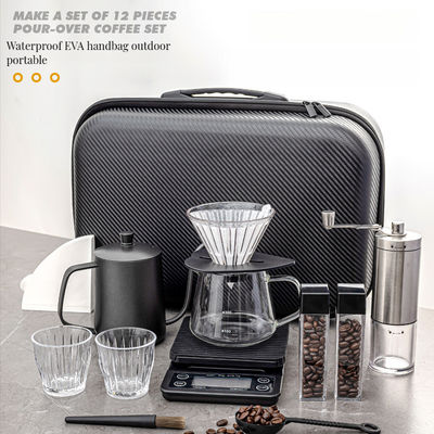 2024 Set regalo nero di caffè e tè a mano Classic Glass Packaging per ristorante