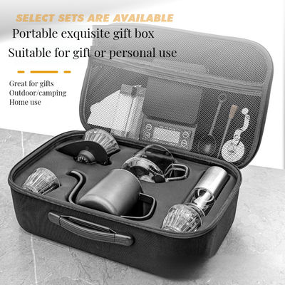 Set di caffè in acciaio inossidabile per esterni con tazze di vetro rinforzate ecocompatibili