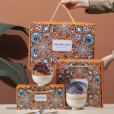 Set di ciotole in ceramica per salsa di zuppa salsa in stile bohémien sostenibile personalizzabile