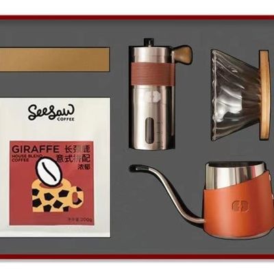 2024 Disegno macchine da caffè Set per campeggio all'aperto di sughero PU e acciaio inossidabile inclusi