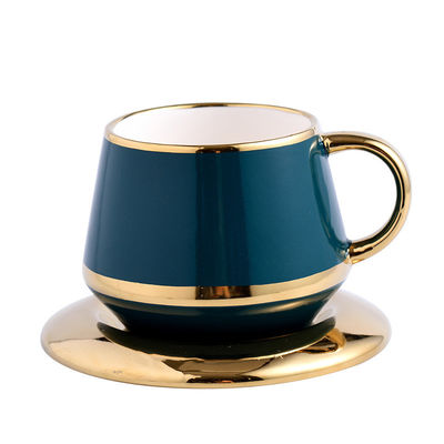 Tazze di caffè di lusso con bordo d'oro Set di tè in ceramica 101 in acciaio inossidabile