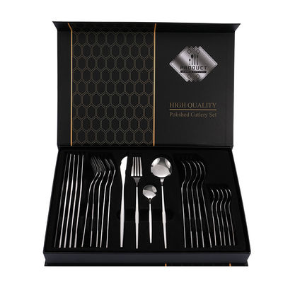 Flatware Set Cucchiaio in acciaio inossidabile Forchetta da cena Coltello oro Tagliabiancheria set