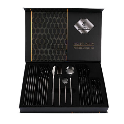 Flatware Set Cucchiaio in acciaio inossidabile Forchetta da cena Coltello oro Tagliabiancheria set