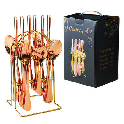 Flatware imposta posate in oro in acciaio inossidabile per feste di nozze sostenibili