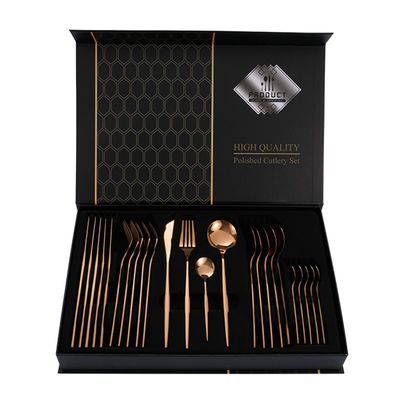 Set di posate d'oro da matrimonio 101 in acciaio inossidabile con box di souvenir