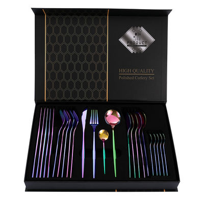 Set di posate d'oro da matrimonio 101 in acciaio inossidabile con box di souvenir