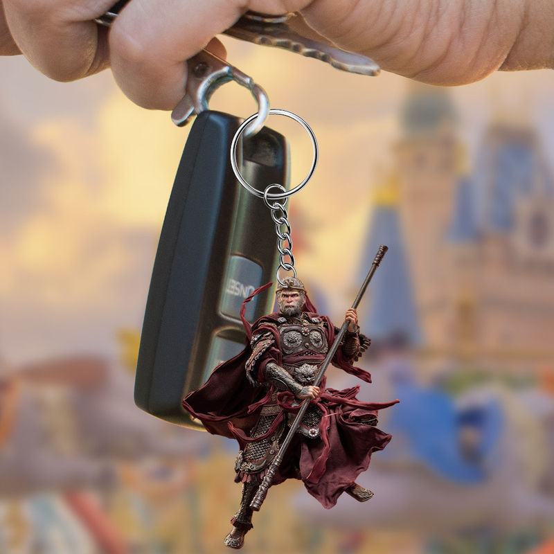 Eco-friendly Wukong 2D Flat Keychain Pendente acrilico per zaino e accessori per auto