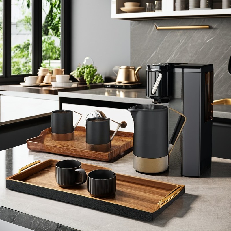 Corpo in ceramica Stampa francese con base in acciaio inossidabile a base di silicone Maniglia Set da tè per caffè