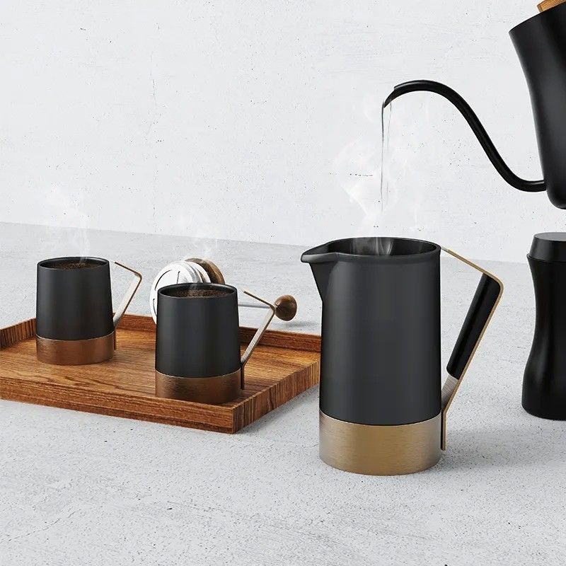 Logo personalizzato Ceramica French Press Portatile Filtro in acciaio inossidabile Caffettiera