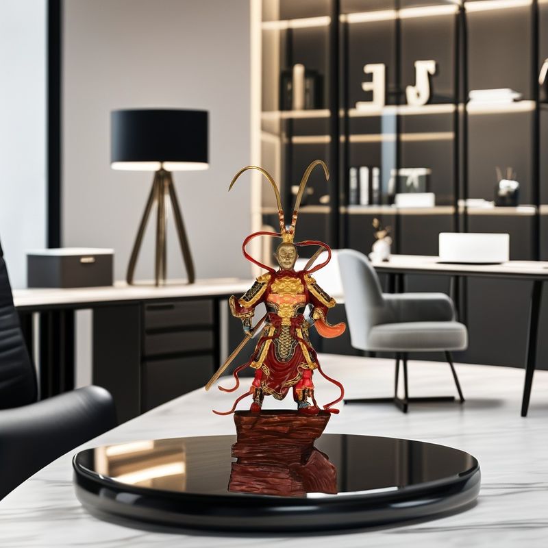 Artistic 3D Resin Sun Wukong Figure Un ornamento contemporaneo per l'anniversario
