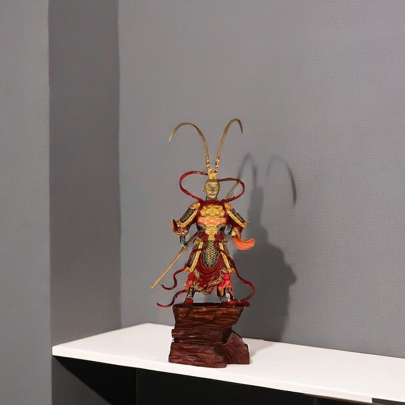 Anniversario Sun Wukong Golden Hoop 3D Resina Figure Design Contemporaneo Metallo Ornamento da Collezione