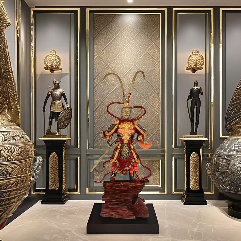 Home Decorazioni Mito Nero Sun Wukong Resina Figure Regali per gli appassionati di cultura cinese
