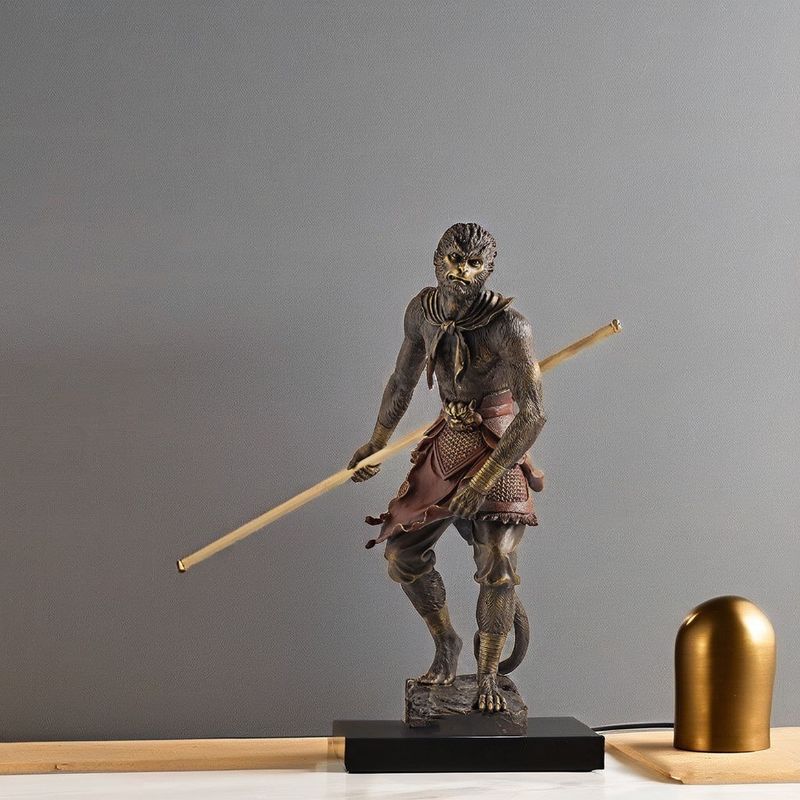 Leggende del gioco Contemporary Black Myth Legends Statua 3D Wukong personalizzata in lega con tema artistico