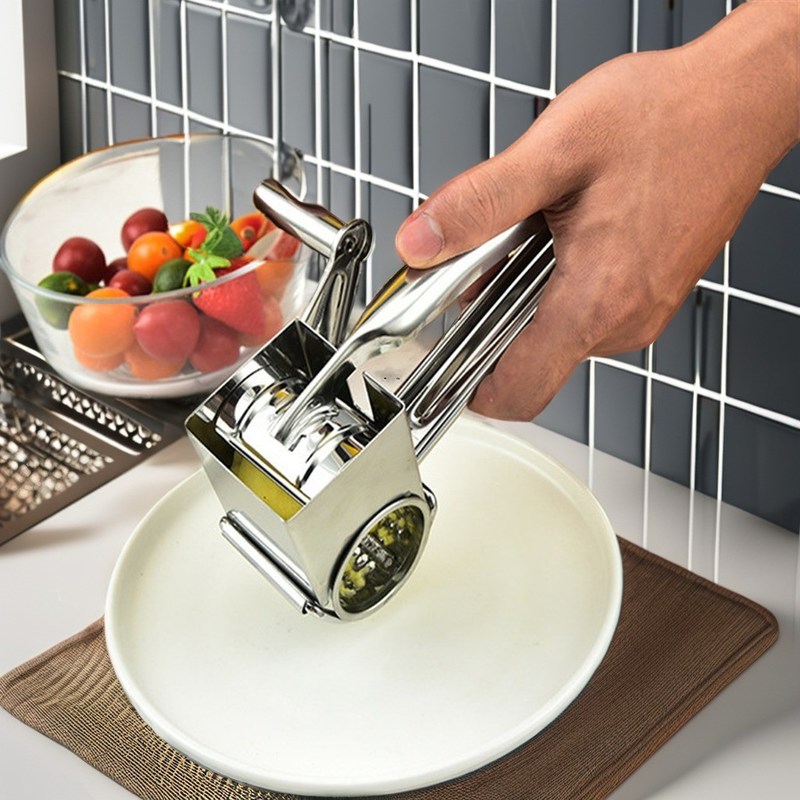 Gratificatore rotativo in acciaio inossidabile 4 tamburi intercambiabili per il taglio di verdure e noci