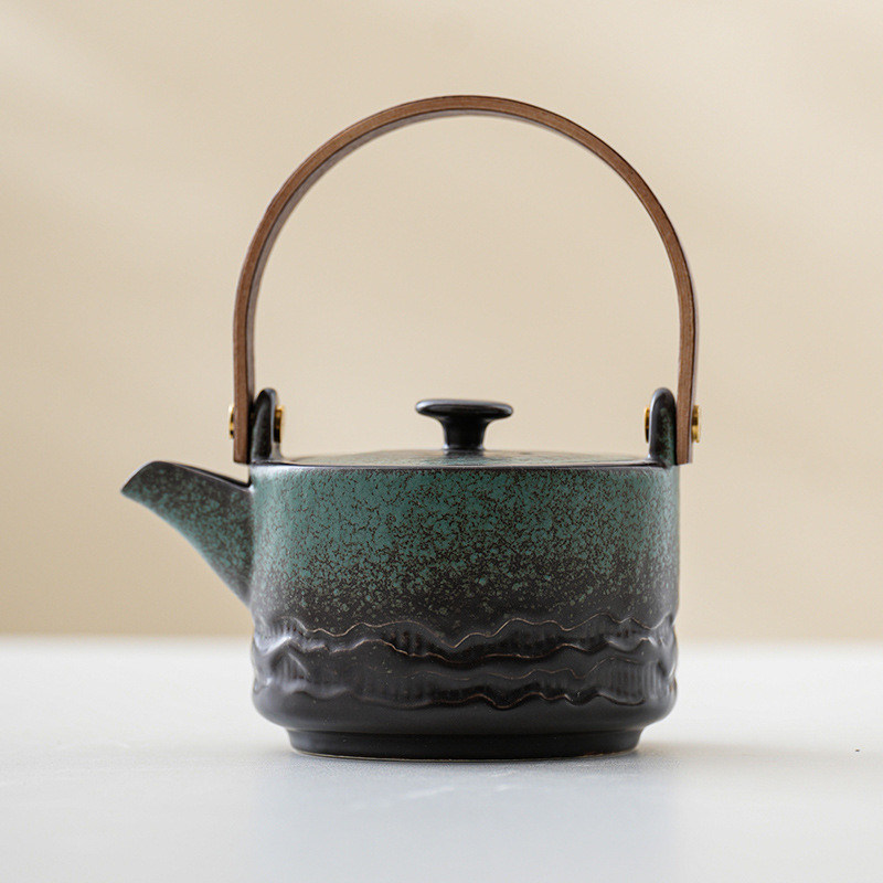 Home Brewing Set di tè in ceramica Kung Fu con maniglia a fascia di sollevamento