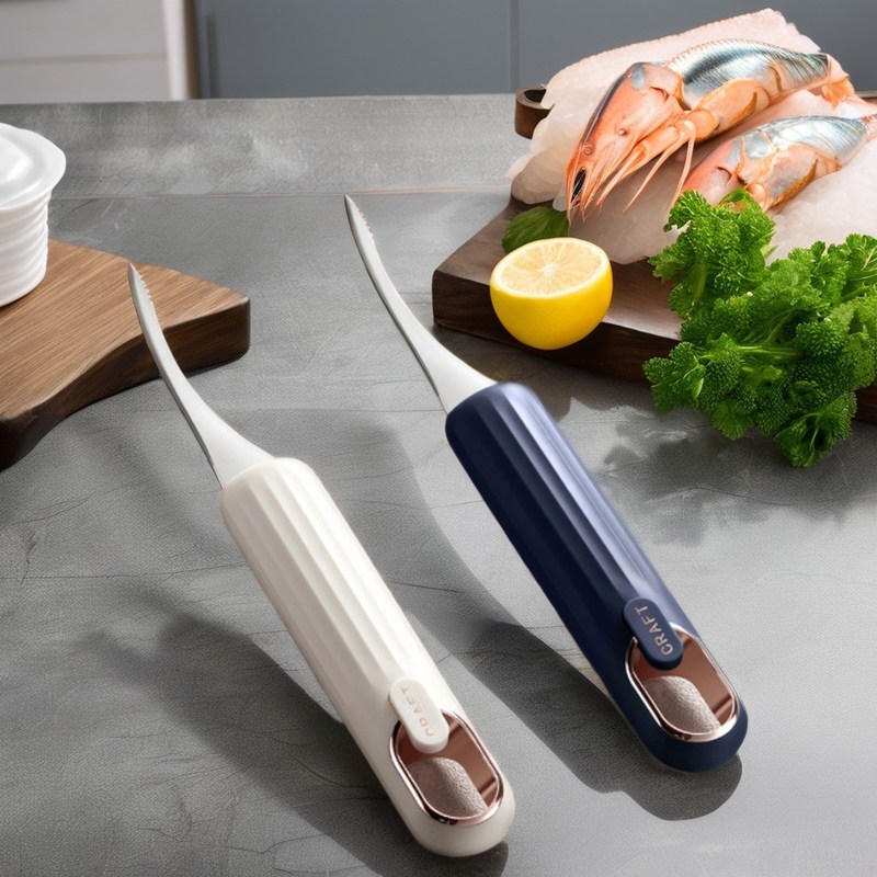Coltello per la rottura di gamberetti in acciaio inossidabile multiuso per la rimozione delle scaglie e delle conchiglie dei frutti di mare