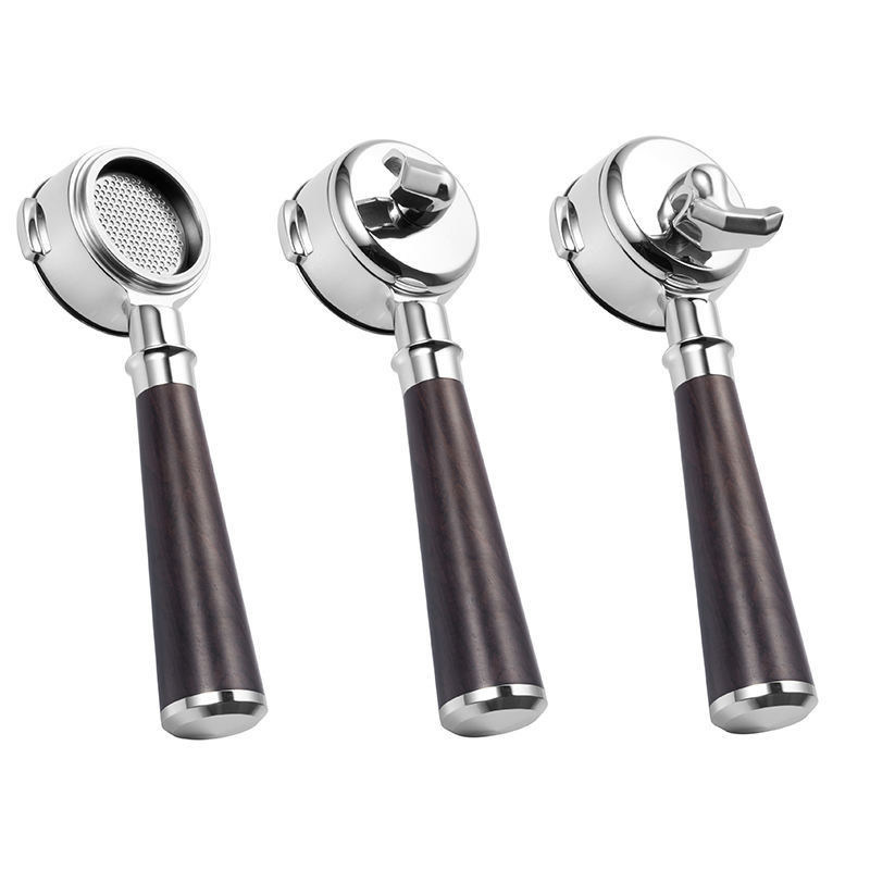 Portafiltro per caffè riutilizzabile singolo doppio becco 2 tazze Cesto senza fondo Manico di legno E61 Cucina