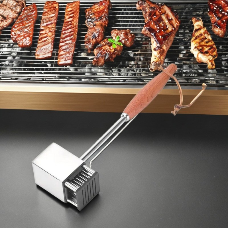 Tenderiser in acciaio inossidabile a 36 lame per bistecche da barbecue e tacchini di qualità professionale