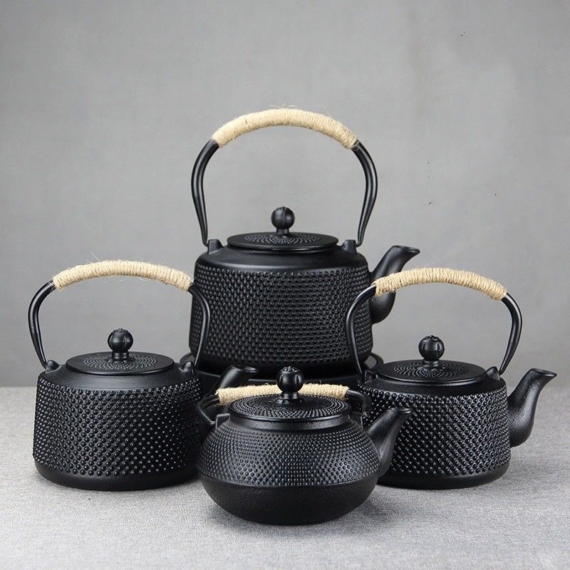 Giapponese Cast Iron Tea Coffee Kettle Pot Set Perfetto per Casa Viaggi Accessoiri neri
